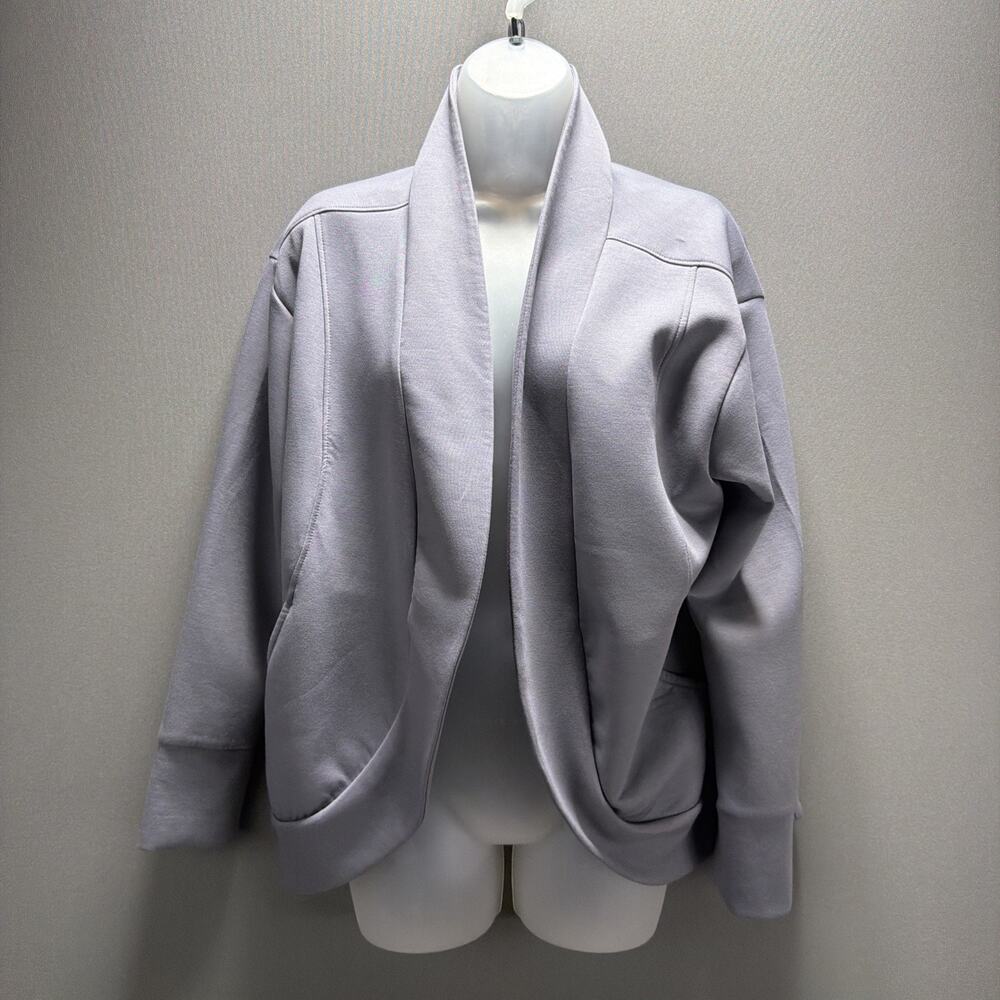 Apana Open Shrug Sweater Cardigan Jacket Athleisure Sz Medium Pockets Gray